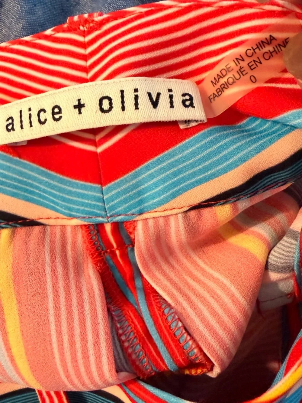 Alice + Olivia High Waist Flutter Stripe Shorts 0